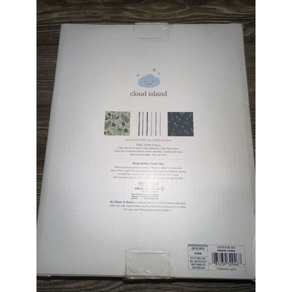 Muslin Swaddle Blanket Fauna - Pink/Green/Tan - 3pk - Cloud Island. NWT. - Picture 2 of 4